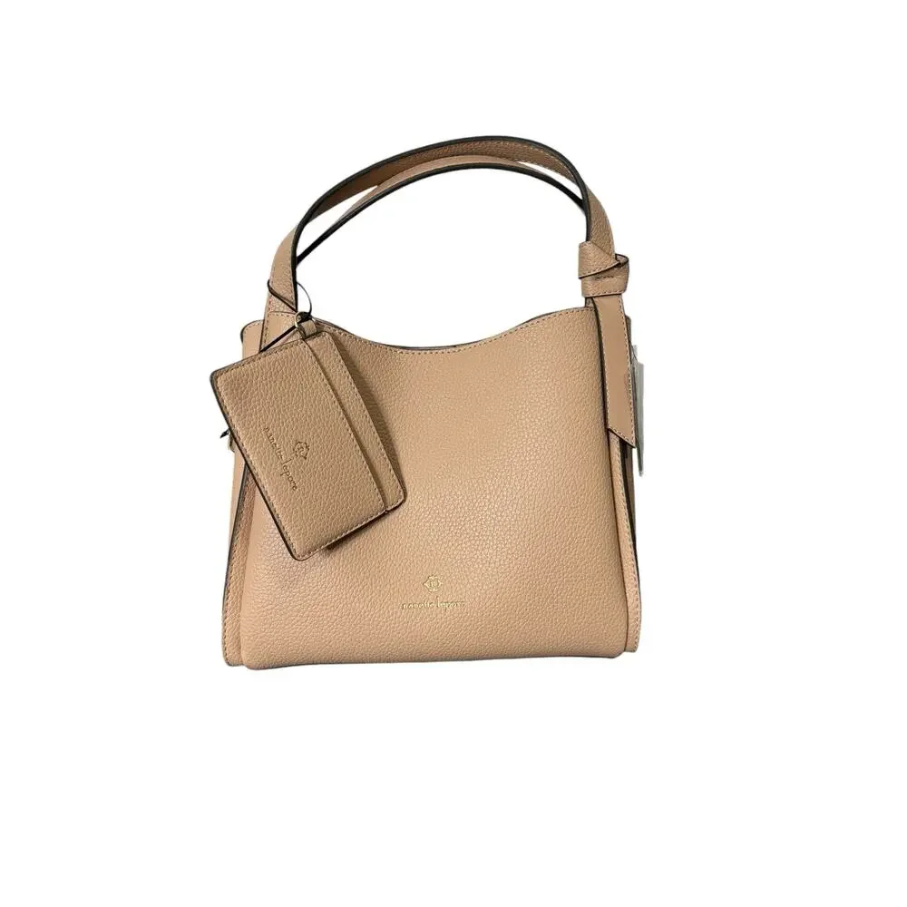 Nanette Lepore NWT Beckett Triple Section Satchel Handbag In Almond